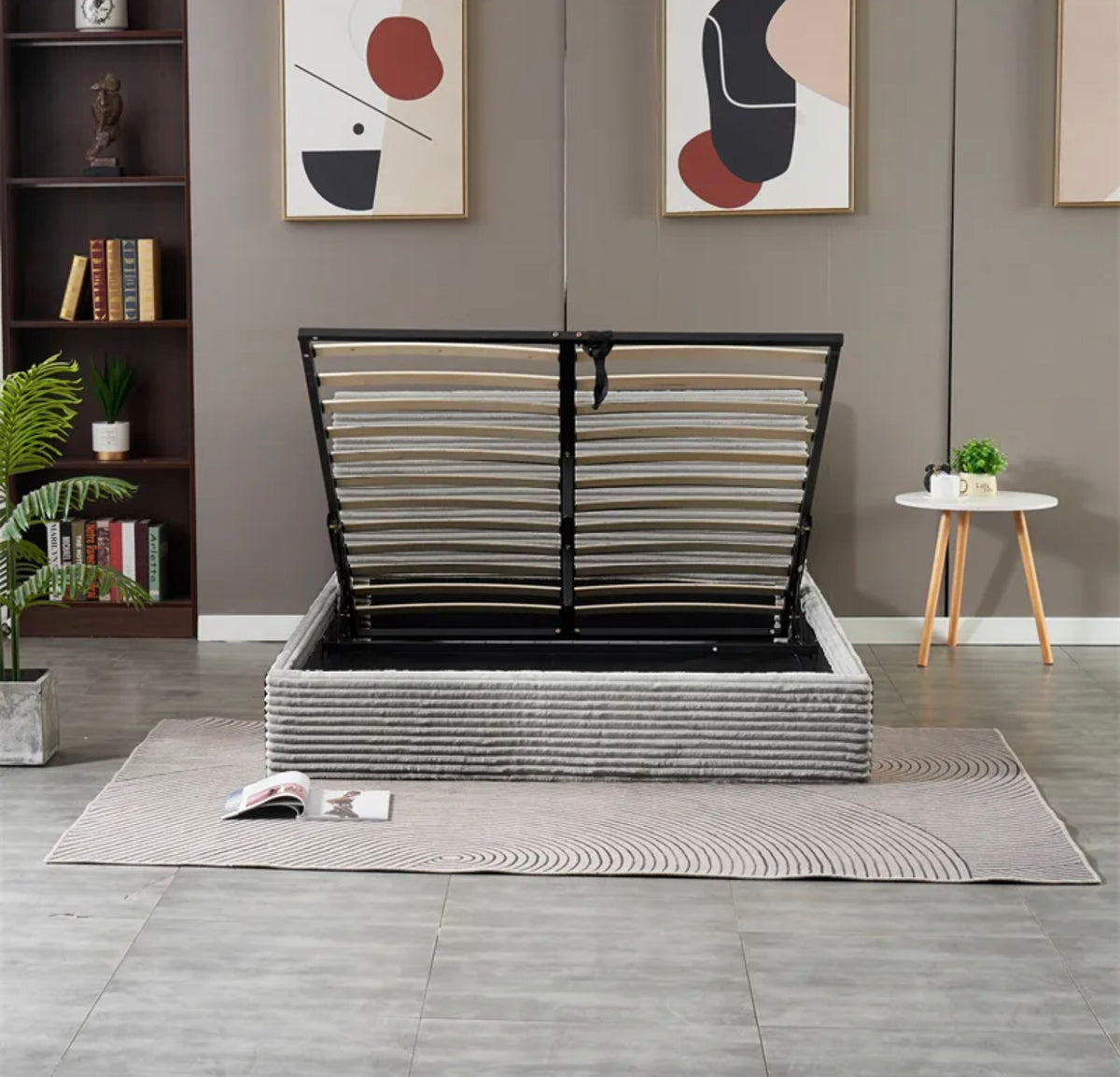 LIT COFFRE MAIA COTELE GRIS 140X190