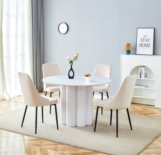 TABLE DE REPAS FLOWER BLANC 120