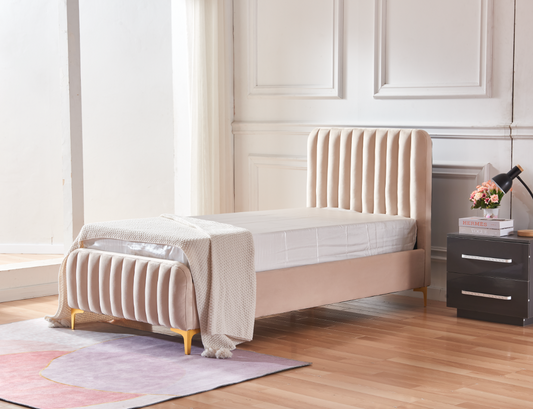 LIT FAYE 90X190 VELOURS BEIGE