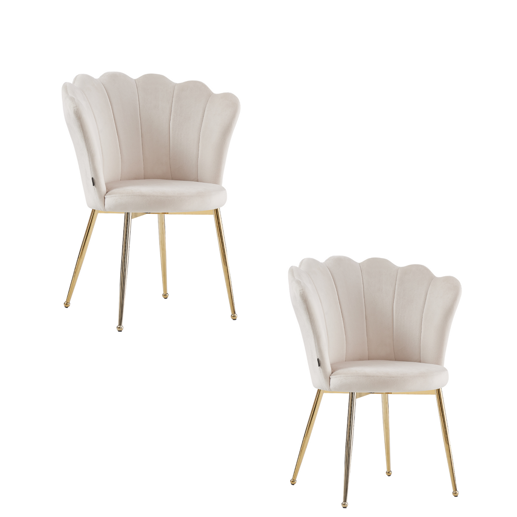 CHAISES NYMPHEA BEIGE PIEDS OR