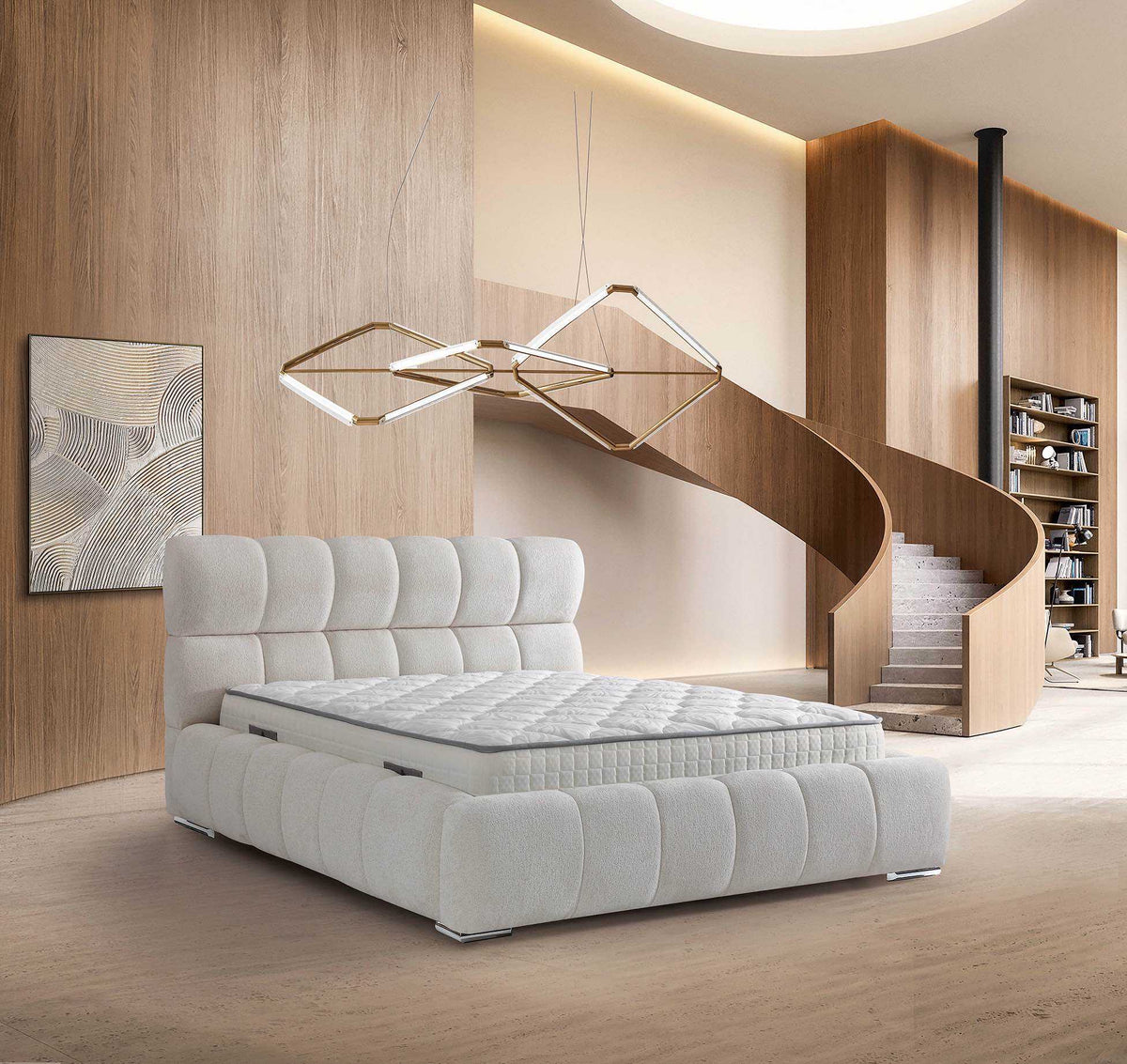 LIT COFFRE PRMIUM BEIGE 160X200