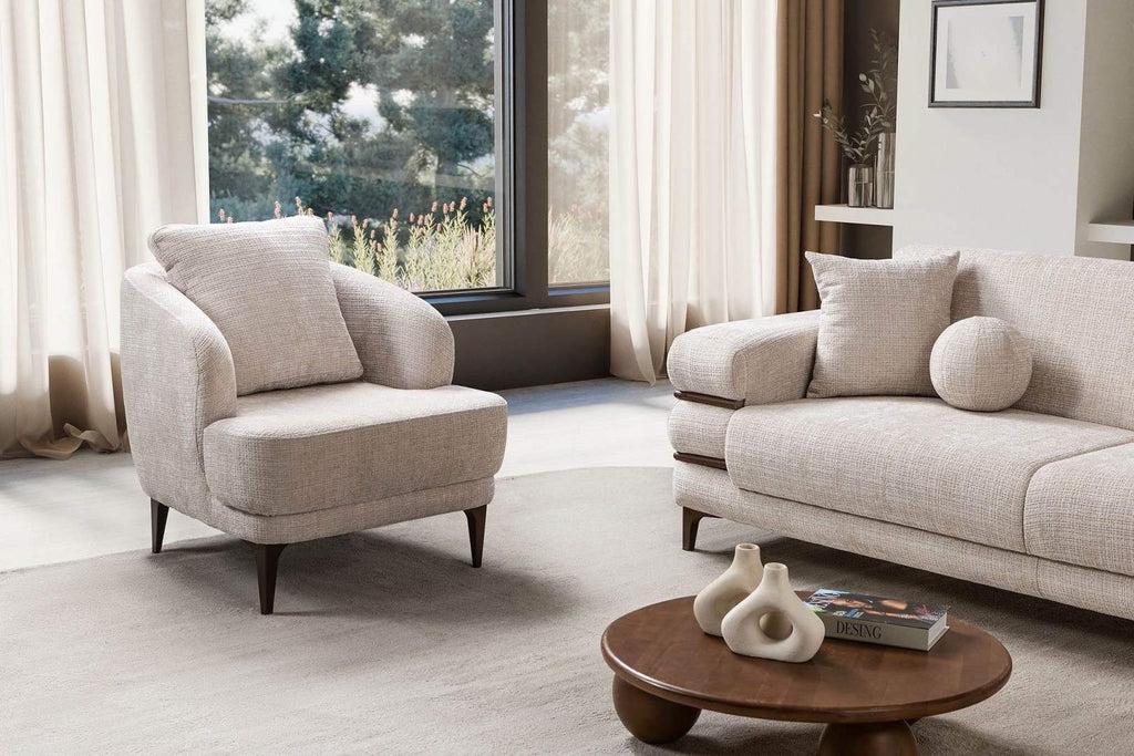 SALON ODESSA BEIGE NOYER 3,2,1