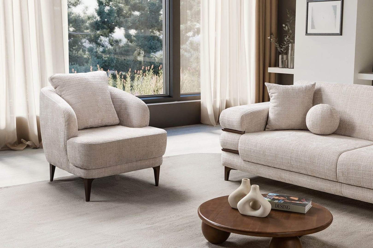 SALON ODESSA BEIGE NOYER 3,2,1