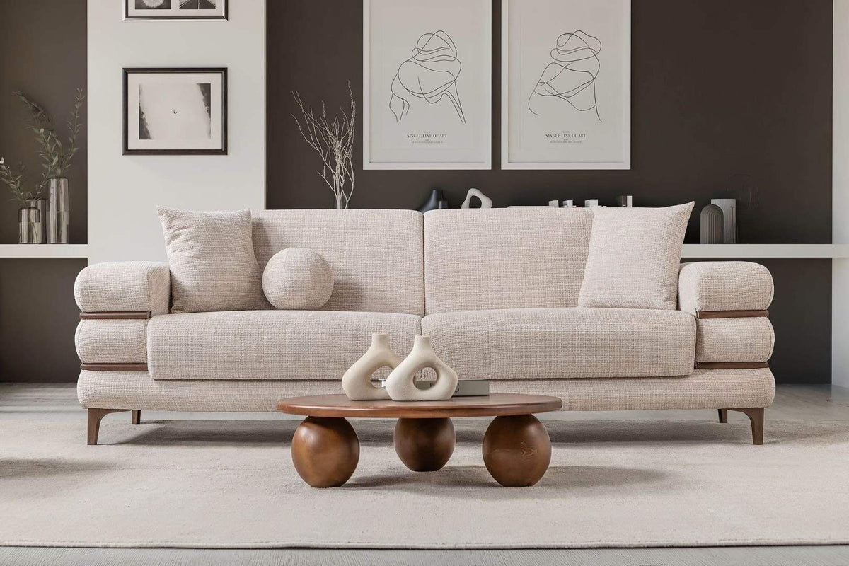 SALON ODESSA BEIGE NOYER 3,2,1