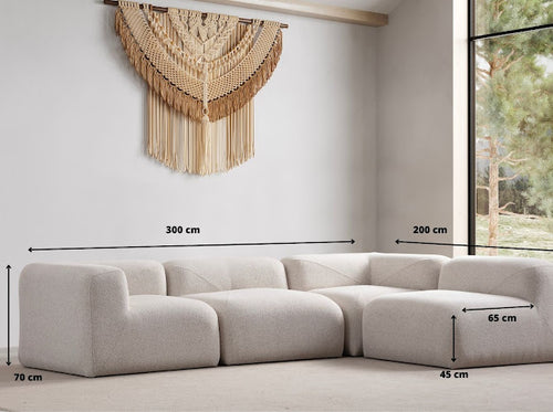 CANAPE NUAGE CHENILLE BLANC CASSÉ