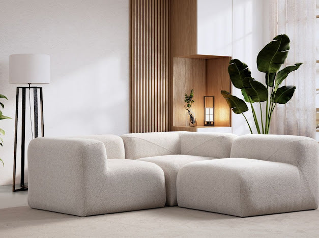 CANAPE NUAGE CHENILLE BLANC CASSÉ