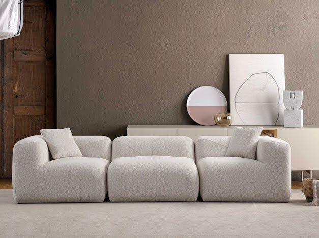 CANAPE NUAGE CHENILLE BLANC CASSÉ
