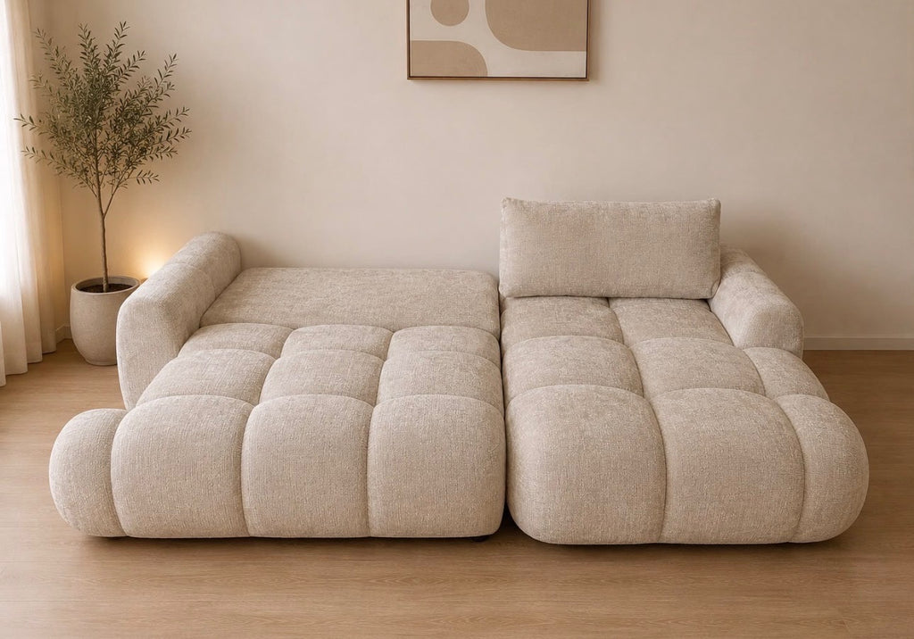 CANAPÉ D'ANGLE LÉO CONVERTIBLE COFFRE DE RANGEMENT