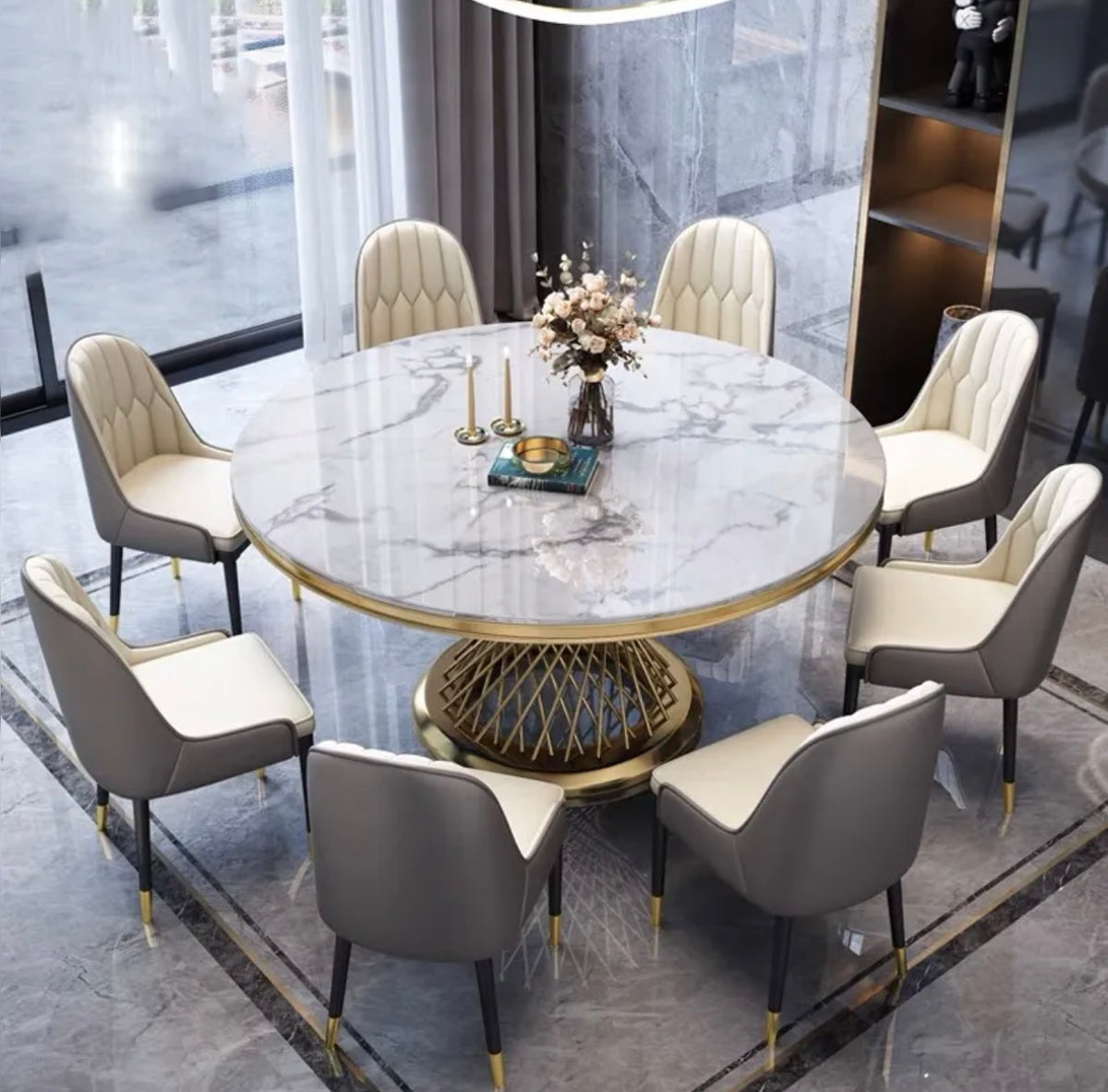TABLE DE REPAS DELUXE GOLD 130 CM