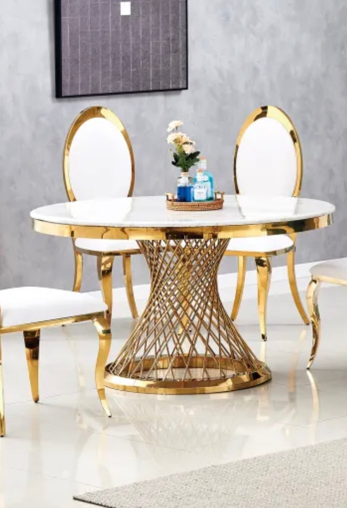 TABLE DE REPAS DELUXE GOLD 130 CM