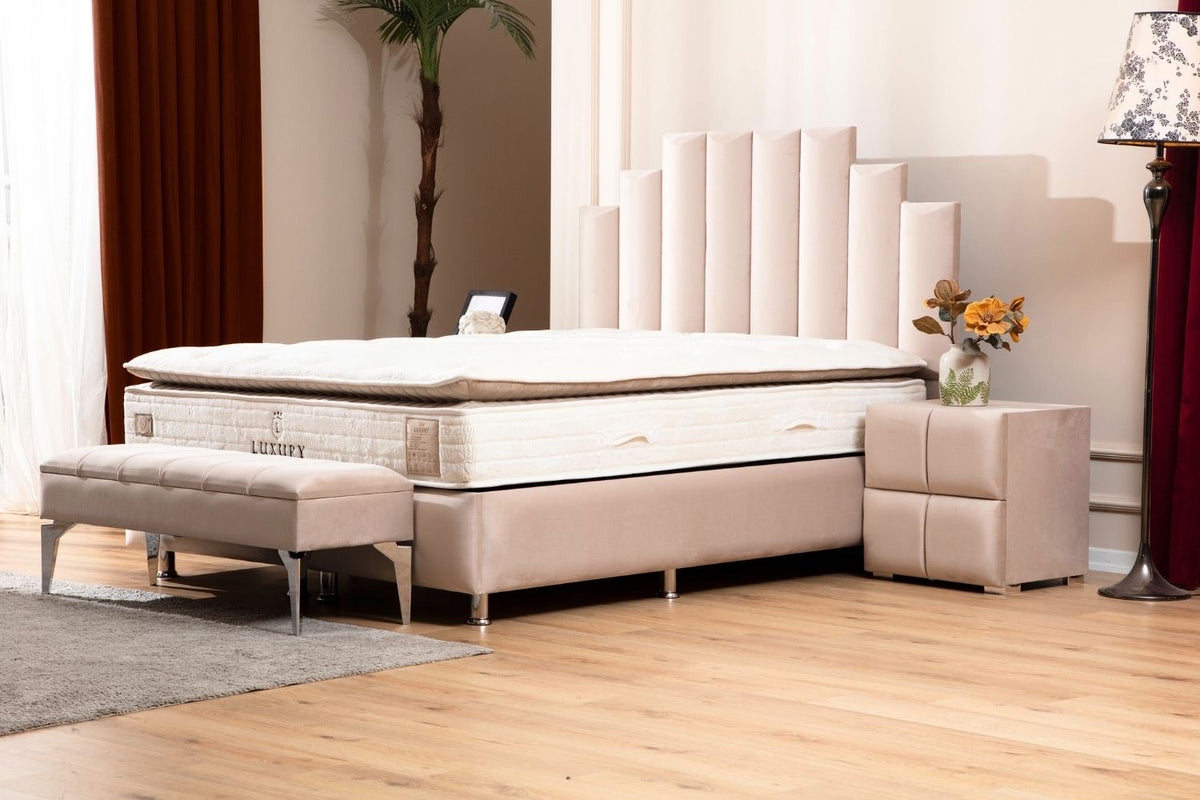 LIT COFFRE NATURA  BEIGE 160X200