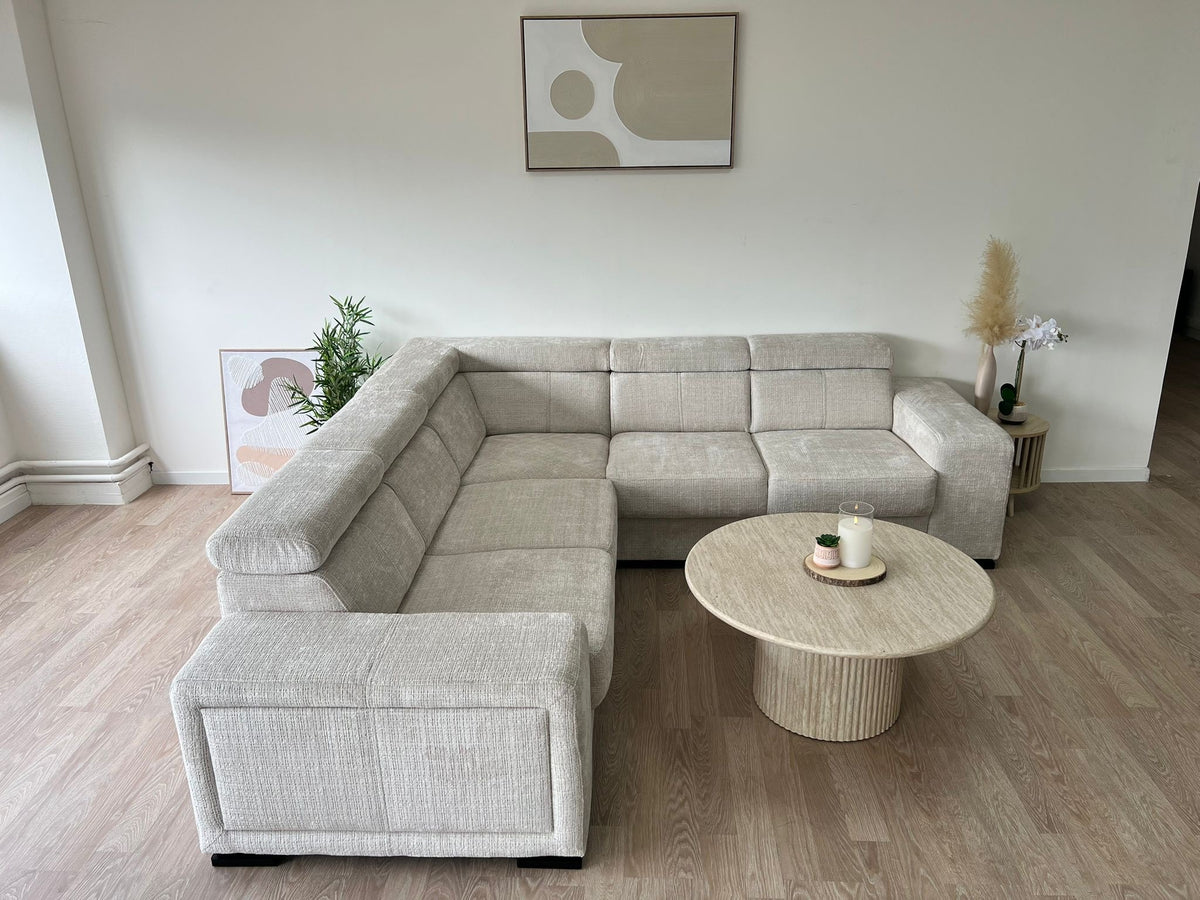 CANAPÉ D'ANGLE KAROLA RÉVERSIBLE MARBELLA BEIGE 260X260