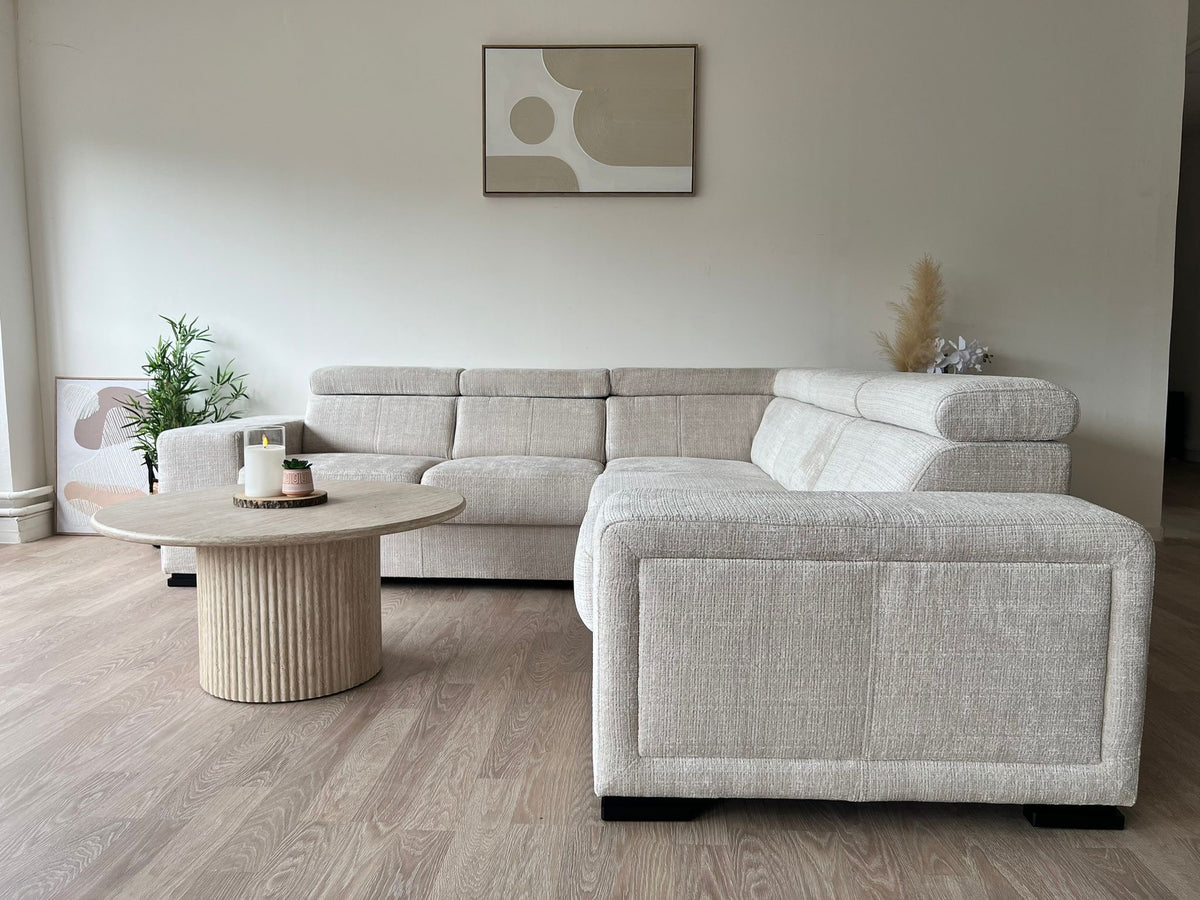CANAPÉ D'ANGLE KAROLA RÉVERSIBLE MARBELLA BEIGE 260X260