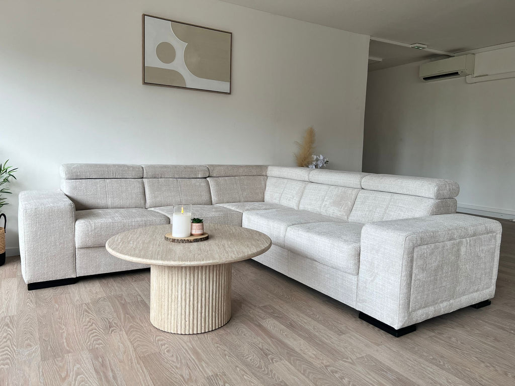 CANAPÉ D'ANGLE KAROLA RÉVERSIBLE MARBELLA BEIGE 260X260