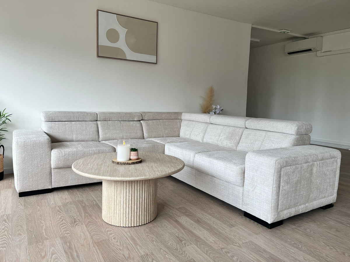 CANAPÉ D'ANGLE KAROLA RÉVERSIBLE MARBELLA BEIGE 260X260