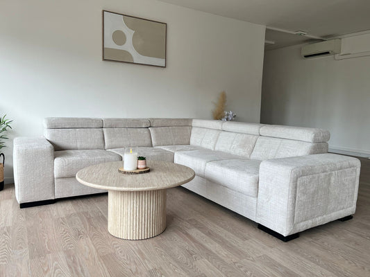 CANAPÉ D'ANGLE KAROLA RÉVERSIBLE MARBELLA BEIGE 260X260