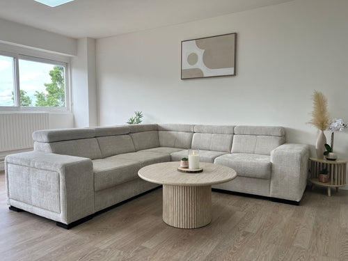 CANAPÉ D'ANGLE KAROLA RÉVERSIBLE MARBELLA BEIGE 260X260