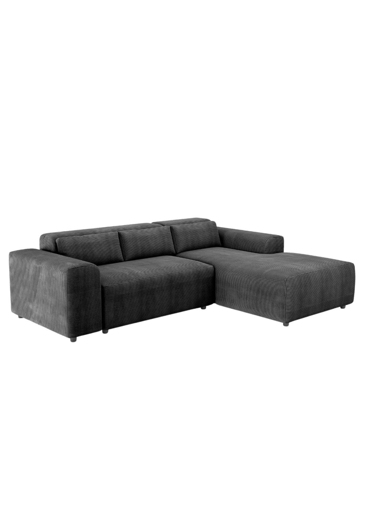 Canapé d’angle Maurice - Gris côtelé 250X185