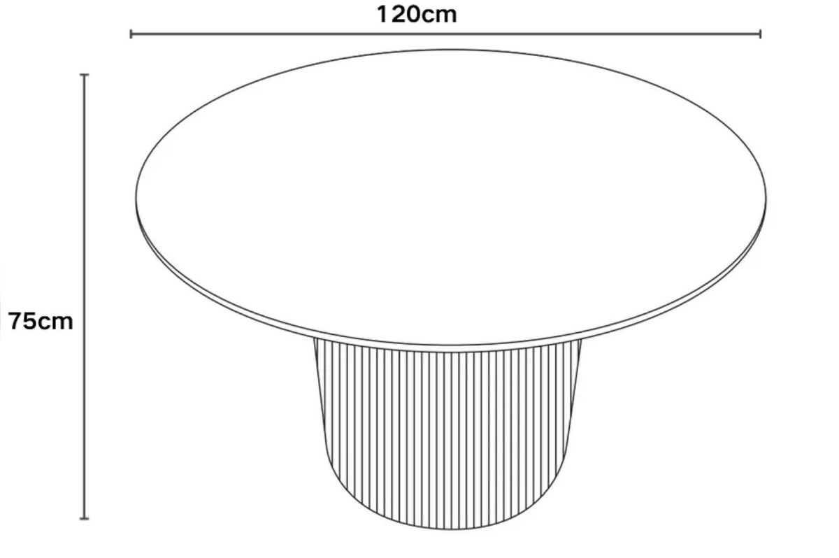 Table à manger Baieta – Céramique effet travertin mat 120 cm