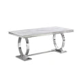 TABLE REPAS OMEGA ARGENT 180X90