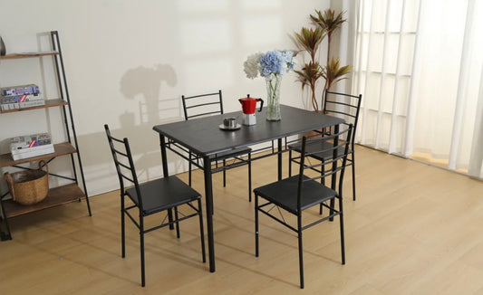 ENSEMBLE TABLE ET 4 CHAISES TUTI NOIR