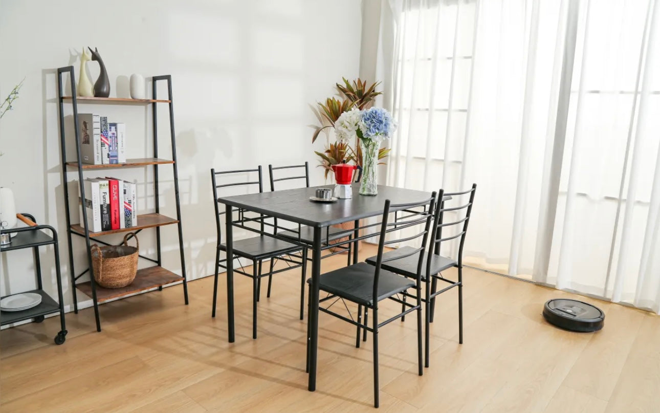 ENSEMBLE TABLE ET 4 CHAISES TUTI NOIR