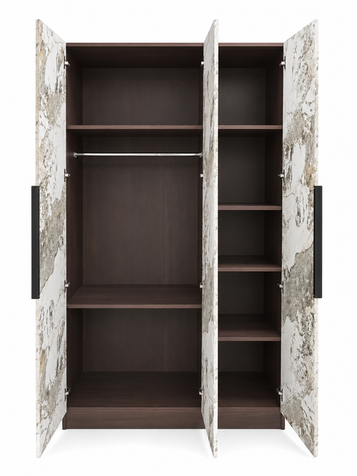 ARMOIRE 3 PORTES RAYAN EFFET NOYER