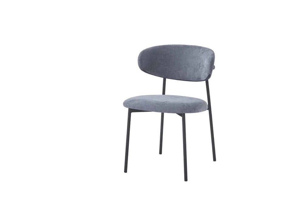 Chaise LULU pied métal noir serge GRIS, BEIGE, MOKA, ANTHRACITE