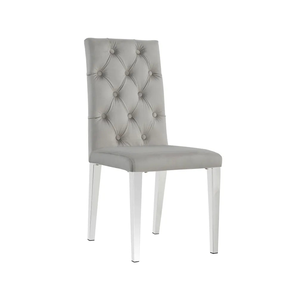 Chaise NEW NEVADA CAPITONNEE pied CHROME assise ECRU, ANTHRACITE, MOKA