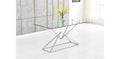 Table PYRAMIDE CHROME TRANSPARENT 180x90cm