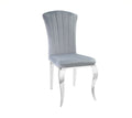 Lot de 6 Chaises baroque LOUIS Chrome Velours #couleur_gris