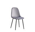 Chaise SCANDINAVE pied NOIR velours ANTHRACITE