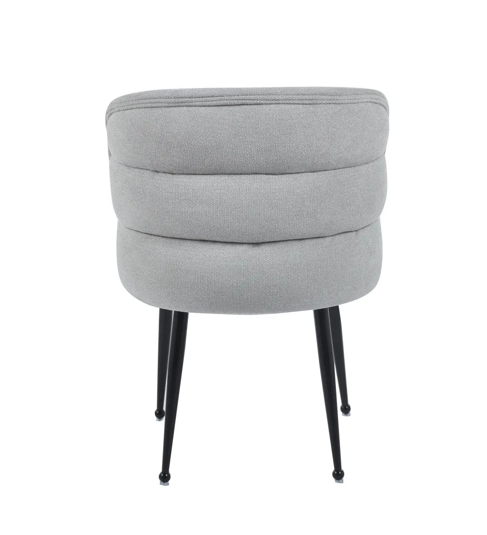 Chaise SACHA pied noir tissus effet LIN  ECRU, MOKA, GRIS, ANTHRACITE