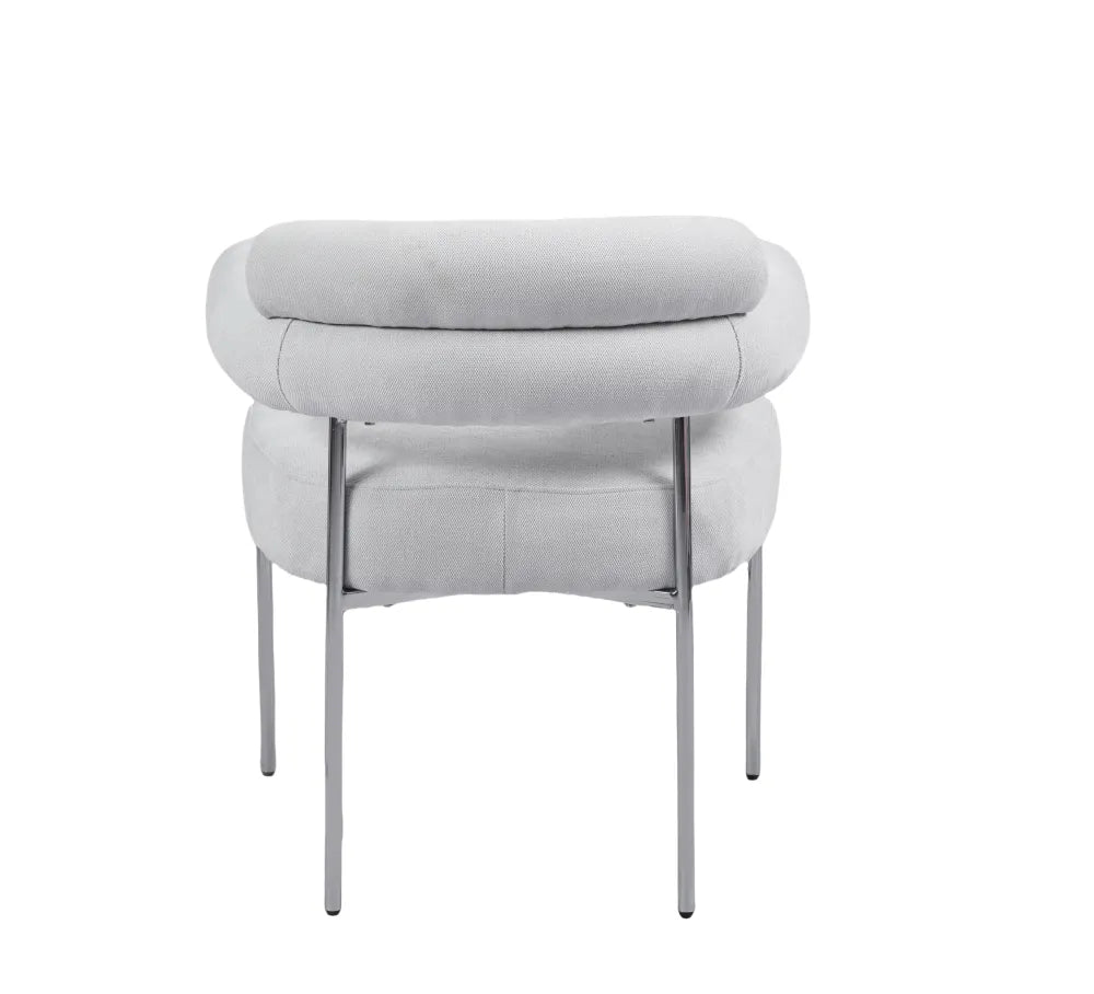 Chaise BULLE pied CHROME SERGE GRIS