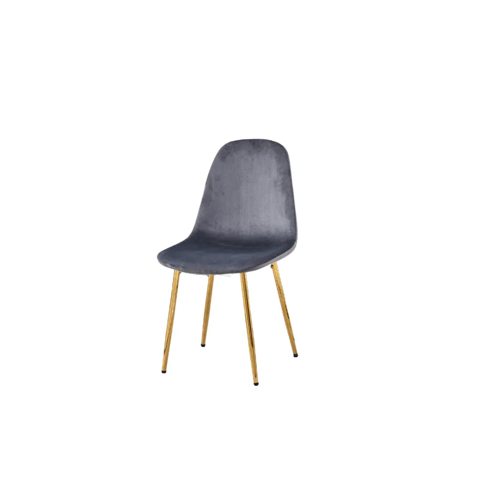 Chaise SCANDINAVE GOLD velours ANTHRACITE