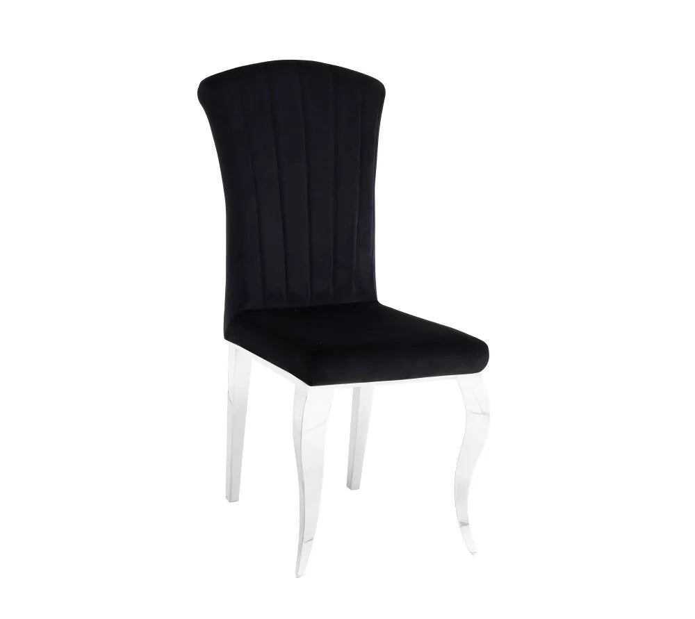Chaise LOUIS chrome velours NOIR, ECRU, TAUPE, GRIS ET ARDOISE GRIS