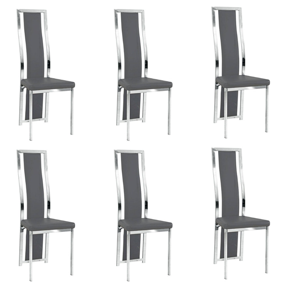 Lot de chaises Dana simili cuir contour chromé