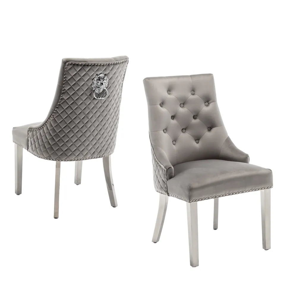 Chaise LION MATELASSEE CHROME NOIR, BEIGE, ANTHRACITE, MOKA, GRIS
