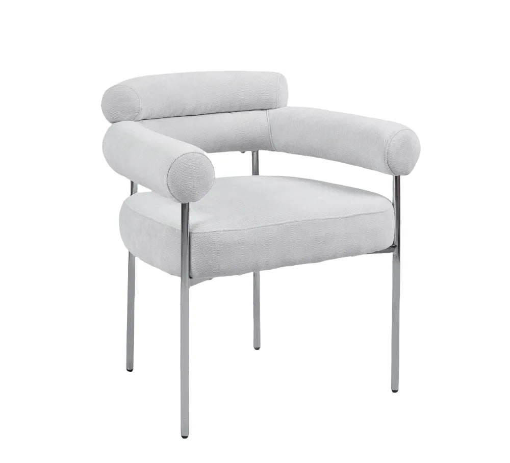 Chaise BULLE pied CHROME SERGE GRIS