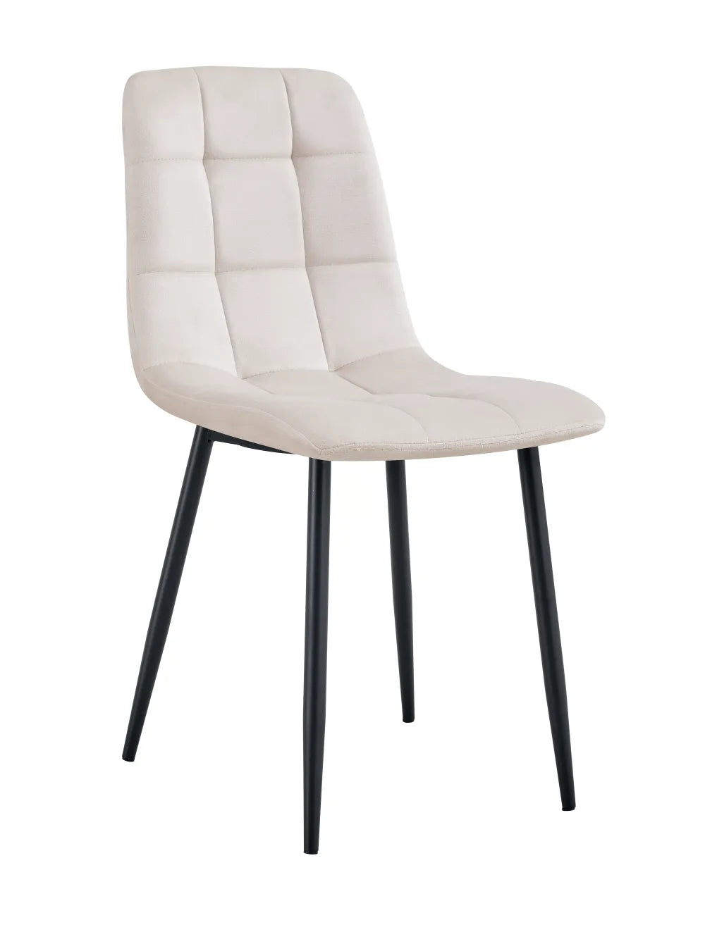 Chaise ELISA pied métal NOIR velours BEIGE, TAUPE, GRIS, ANTHRACITE et NOIR