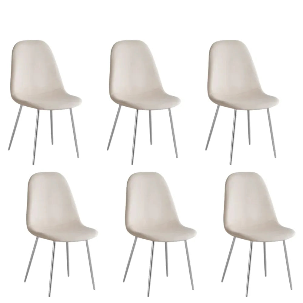 Chaise SCANDINAVE velours BEIGE pied CHROME