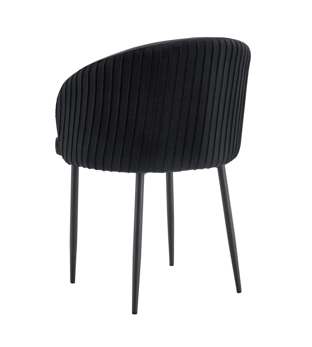 Chaise CARLITA PIED METAL NOIR velours BEIGE, TAUPE, MOKA, GRIS et NOIR