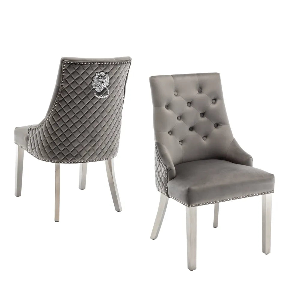 Chaise LION MATELASSEE CHROME NOIR, BEIGE, ANTHRACITE, MOKA, GRIS