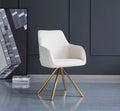 Chaise LOLA PIED GOLD TISSUS ECRU ET GRIS