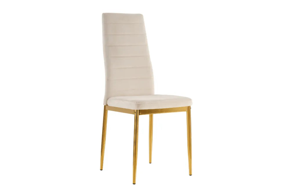 Lot de chaises TOLIA gold velours #couleur_beige