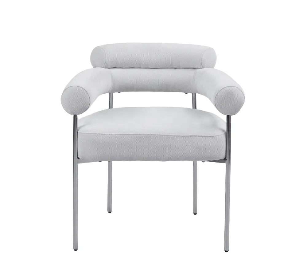 Chaise BULLE pied CHROME SERGE GRIS