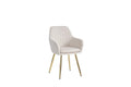 Chaise CANVAS pied GOLD assise en velours BEIGE, TAUPE, ANTHRACITE et GRIS