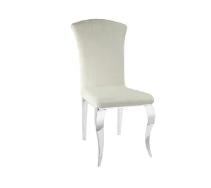 Chaise LOUIS chrome velours NOIR, ECRU, TAUPE, GRIS ET ARDOISE GRIS