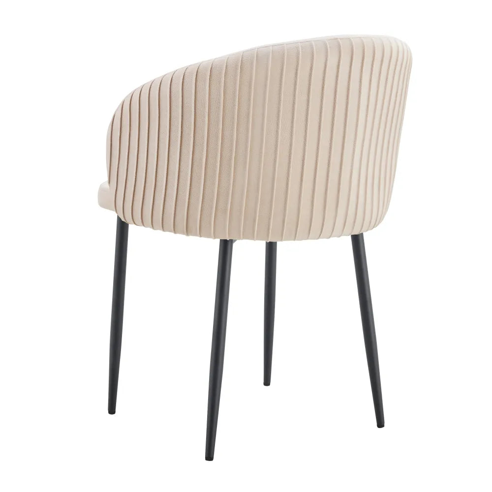 Chaise CARLITA PIED METAL NOIR velours BEIGE, TAUPE, MOKA, GRIS et NOIR