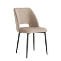 Chaise AVA métal NOIR velours TAUPE, GRIS ET BEIGE